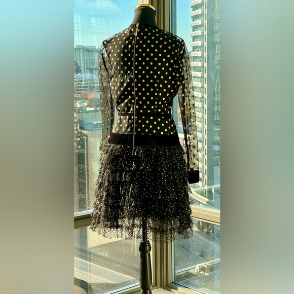 🆕 BRONX & BANCO 🧿 NWT Suns Mesh & Velvet Fit & Flare Mini Dress - Sz L - US 8 - Picture 10 of 16